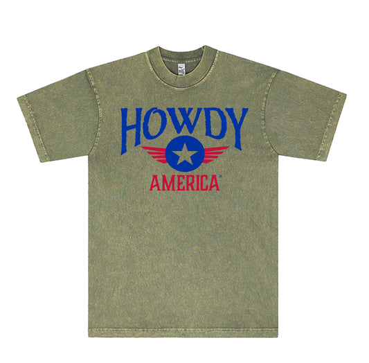 Howdy Logo T-shirt Vintage Green